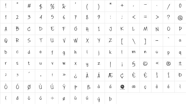 DHF A Great Happiness Regular Character Map