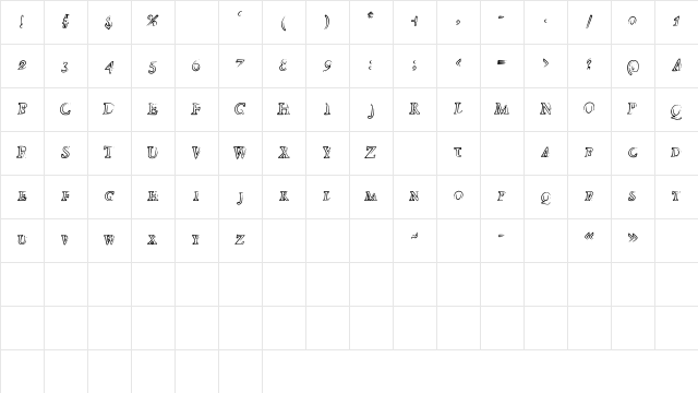 Died Medium Character Map Died Medium Character Map