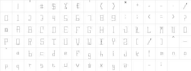 Digital ruins Regular Character Map