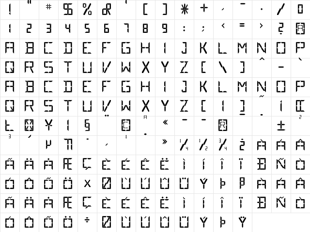 Digital Regular Character Map Digital Regular Character Map