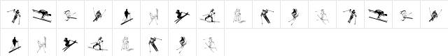 KR Ski Regular Character Map KR Ski Regular Character Map