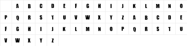 DIRTYBAG BOLD TRIAL Character Map