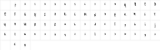 DirtyShocker Regular Character Map
