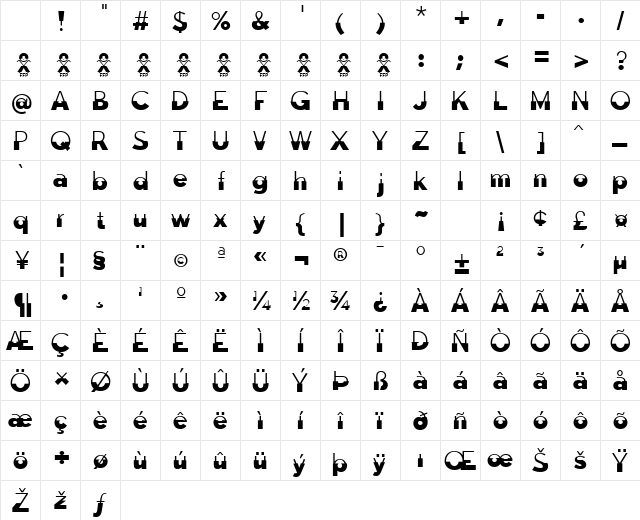 Disoluta FFP Regular Character Map Disoluta FFP Regular Character Map