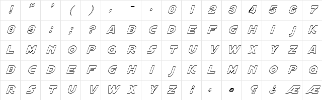 Distant Galaxy Outline Italic Character Map Distant Galaxy Outline Italic Character Map