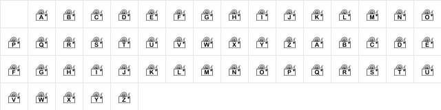 KR Snail Mail Regular Character Map