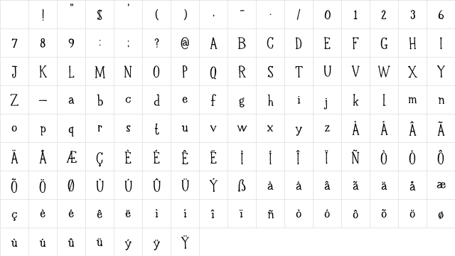 DK Halewyn SemiBold Character Map DK Halewyn SemiBold Character Map