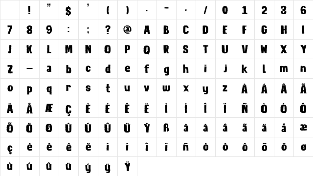 DK Lunisolar Regular Character Map DK Lunisolar Regular Character Map