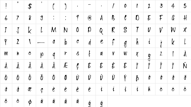 DK Ventana Regular Character Map