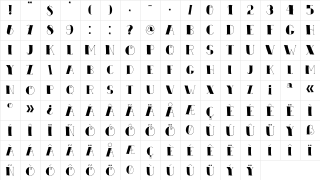 DK Zeebonk Regular Character Map