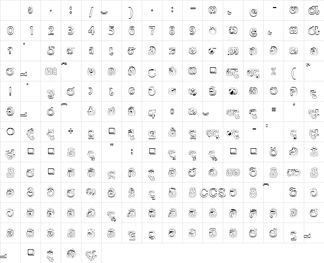 DL-Aloka. Plain. Character Map