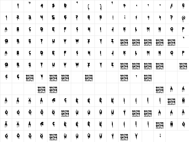 Doctor Satan Regular Character Map