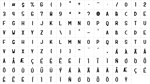 DOLOGAN bold Regular Character Map