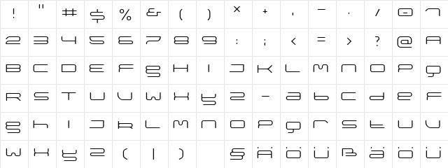 megathin Regular Character Map