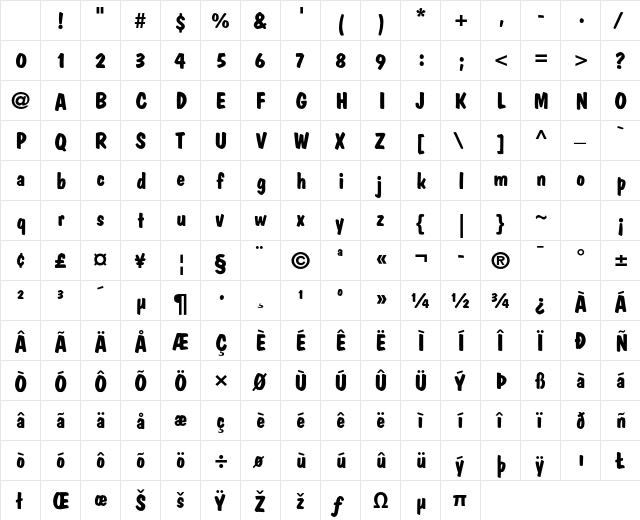 Dom Casual Std Bold Character Map Dom Casual Std Bold Character Map