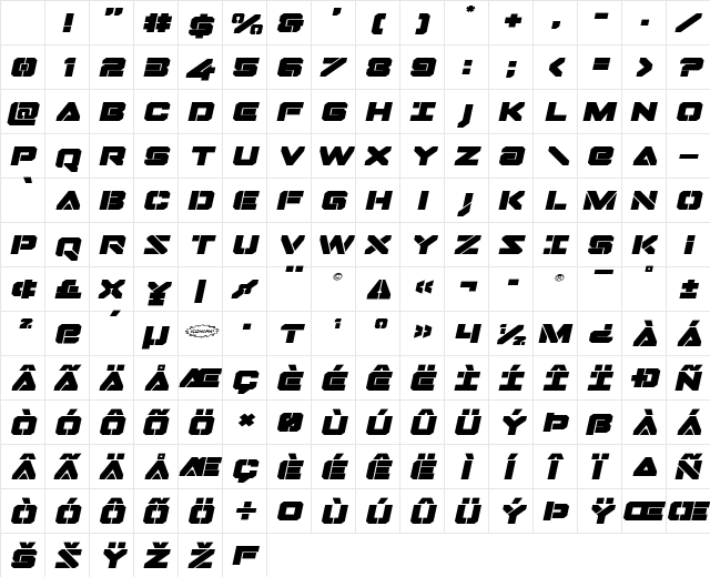 Domino Jack Expanded Italic Expanded Italic Character Map Domino Jack Expanded Italic Expanded Italic Character Map