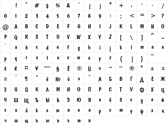 Domkrat Regular Character Map Domkrat Regular Character Map
