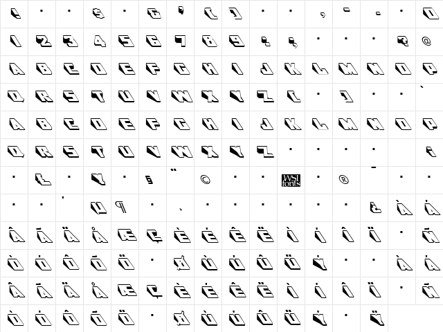 DoorJamb Regular Character Map