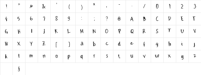 Double Thin Regular Character Map Double Thin Regular Character Map