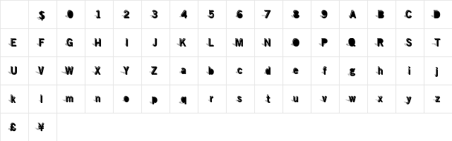 DoubleShadow Regular Character Map DoubleShadow Regular Character Map
