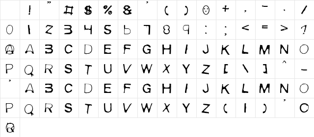 Meiry Regular Character Map Meiry Regular Character Map