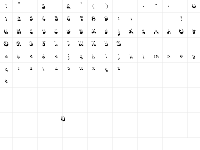DownWind Regular Character Map