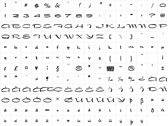 Draconian Regular Character Map