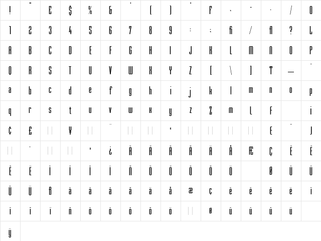 Mekanik LET Plain Character Map Mekanik LET Plain Character Map