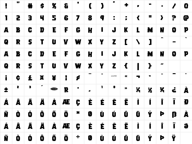 Dread Ringer Expanded Expanded Character Map Dread Ringer Expanded Expanded Character Map