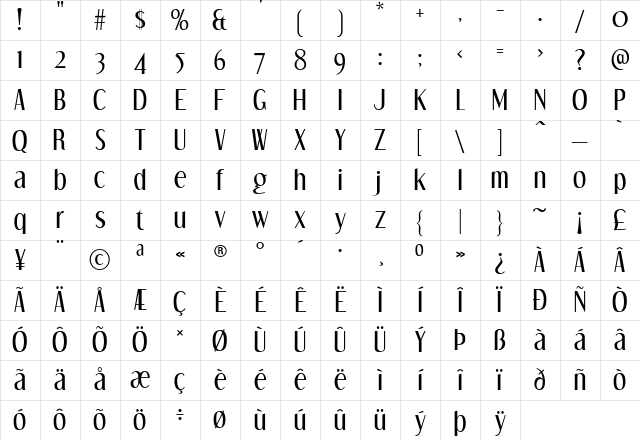 Dream Orphans Regular Character Map