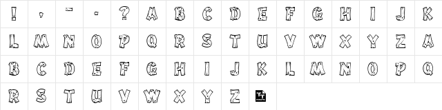 DriftType Regular Character Map