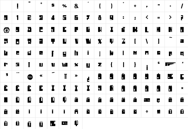 Drone Nation Regular Character Map Drone Nation Regular Character Map