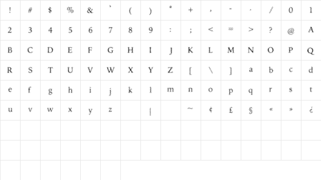 DruggedIndividualist Medium Character Map