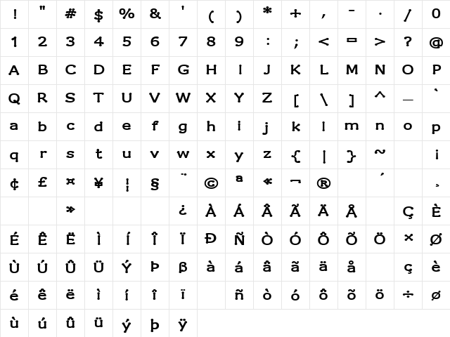 Drummon SemiBold Character Map