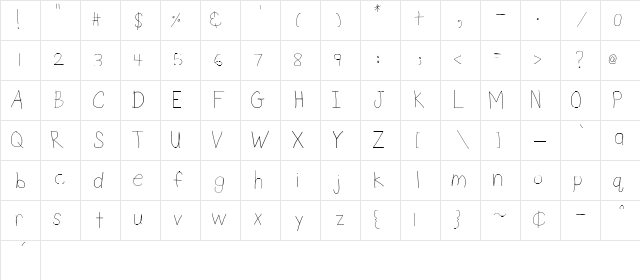 DSnet Child Regular Character Map DSnet Child Regular Character Map