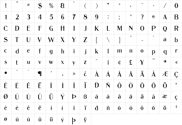 Dukas CF Regular Regular Character Map Dukas CF Regular Regular Character Map