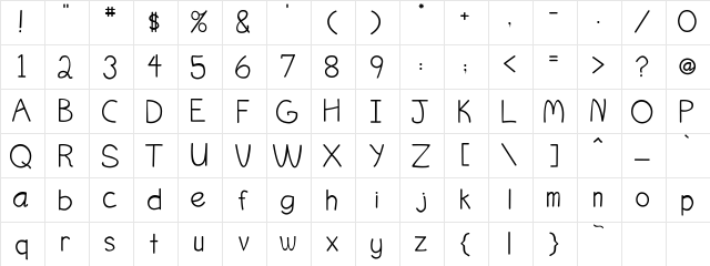 Duncan Regular Character Map