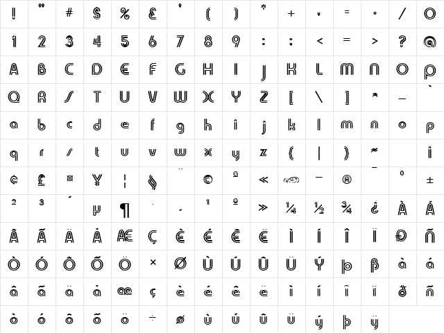 Duo-Line Regular Character Map