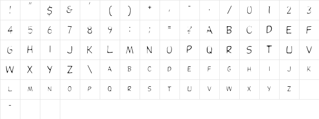 Dupuy Light Regular Character Map Dupuy Light Regular Character Map
