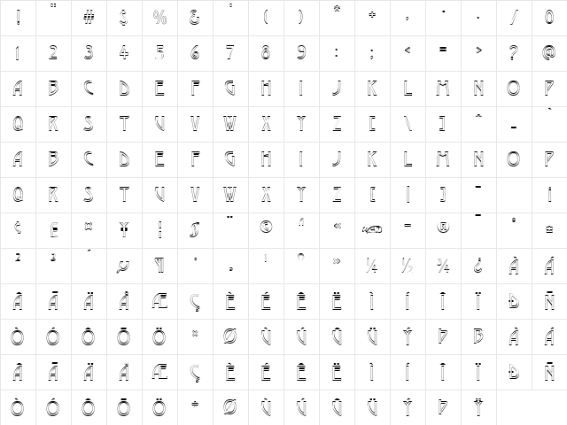 Dustine Regular Character Map Dustine Regular Character Map