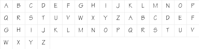 KR Star Letters Regular Character Map