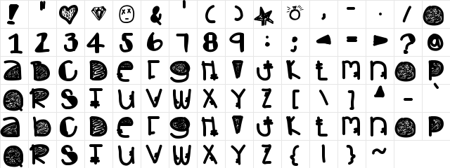 Dynamite Medium Character Map Dynamite Medium Character Map