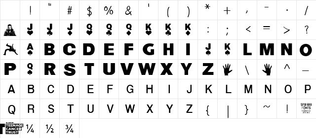 DYNAMO magician Regular Character Map