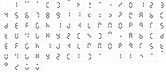 E1234 Regular Character Map E1234 Regular Character Map