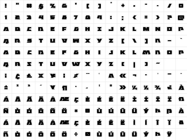 Eagle Strike Academy Regular Character Map Eagle Strike Academy Regular Character Map
