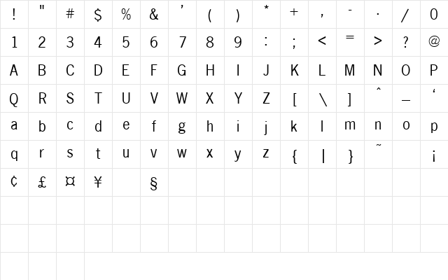 Eagle Normal Character Map