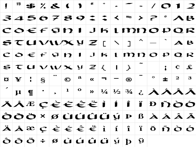 EagleType121 Regular Character Map EagleType121 Regular Character Map