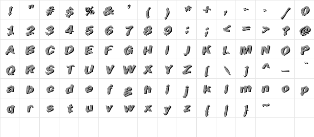 Early Tickertape Regular Character Map Early Tickertape Regular Character Map