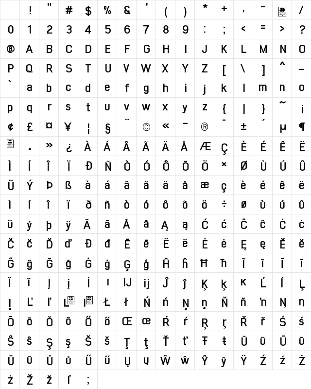 Early Times Bold Demo Regular Character Map Early Times Bold Demo Regular Character Map