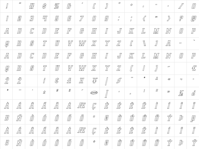 Earthrealm Outline Italic Italic Character Map Earthrealm Outline Italic Italic Character Map
